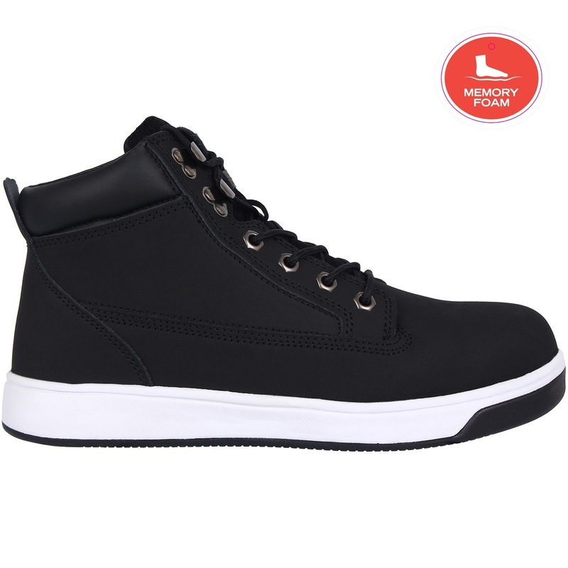 ダンロップ メンズ シューズ ブーツ・レインブーツ Dunlop Nebraska Memory Foam Mens Safety Boots Black/White ホワイト