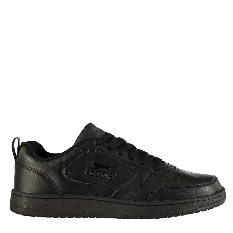 スラセンジャー メンズ シューズ スニーカー Slazenger Tower Low Trainers Mens Black/Black 黒いこと