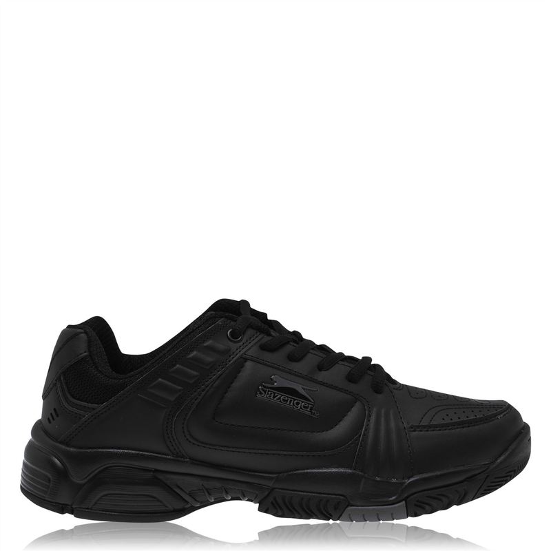 スラセンジャー メンズ シューズ スニーカー Slazenger Mens Tennis Shoes Black/Black ブラック|ReVida 店