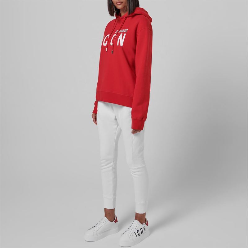 ディースクエアード レディース パーカー・スウェット アウター New Icon Oth Hoodie Red 315 ユニセックスウェア 