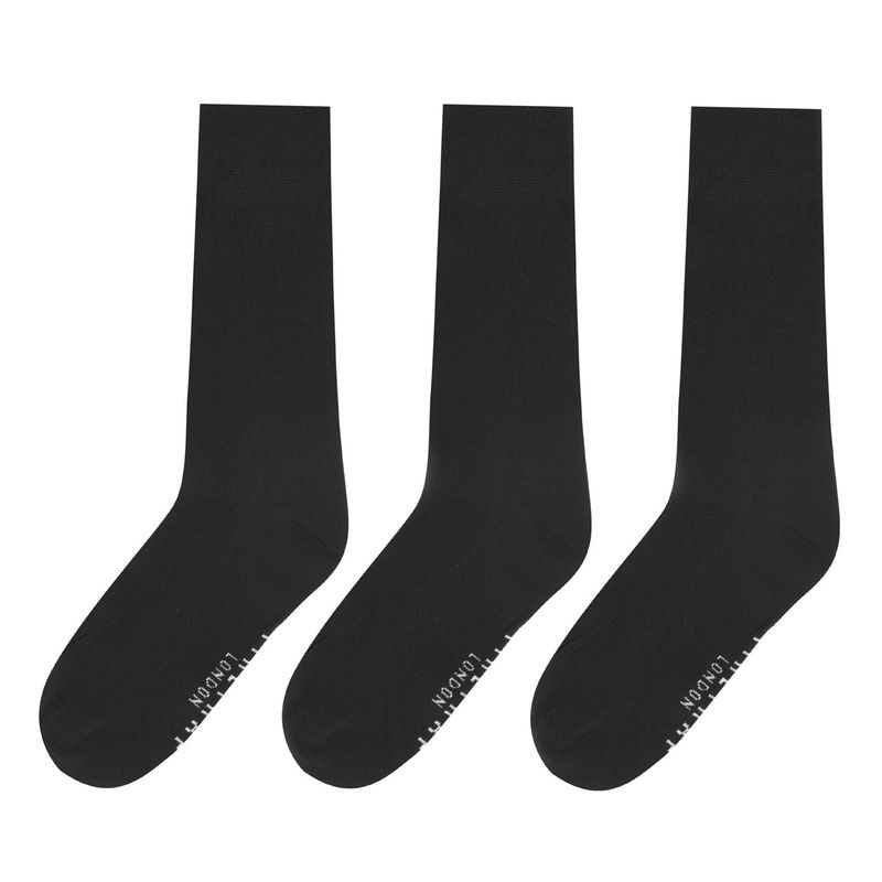 ファイヤートラップ メンズ アンダーウェア 靴下 Firetrap 3 Pack Formal Socks Mens Black ブラック