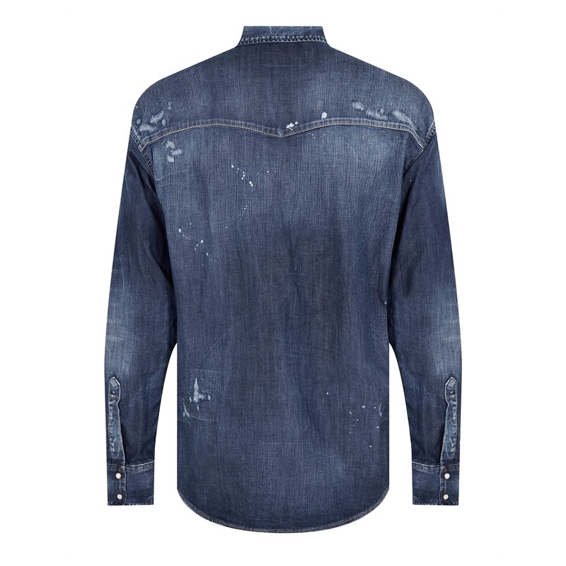 ディースクエアード メンズ シャツ トップス DSQ OLOP Dnm Shirt Sn32 Navy 470 トップス 