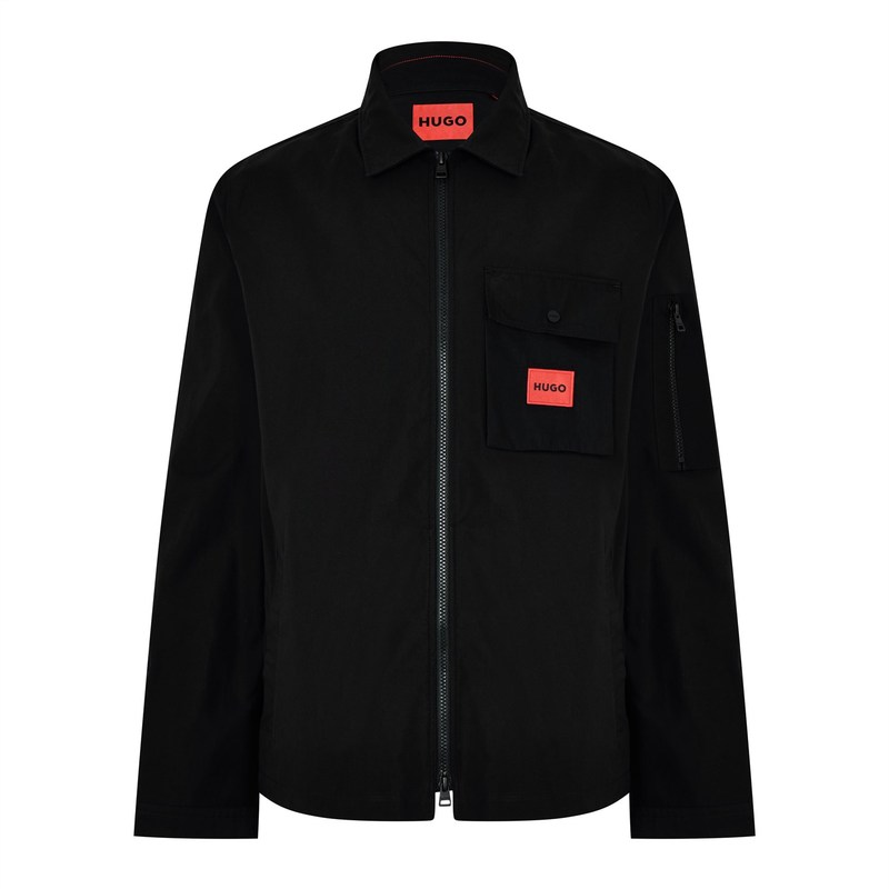 フューゴ メンズ トップス シャツ Hugo Emmond Overshirt Black 001 ブラック｜ReVida 店 29,770円