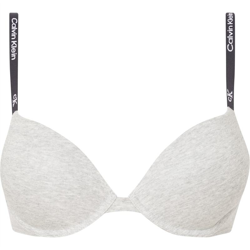 カルバンクライン レディース アンダーウェア ブラジャー Calvin Klein PUSH UP PLUNGE Grey Heather グレー