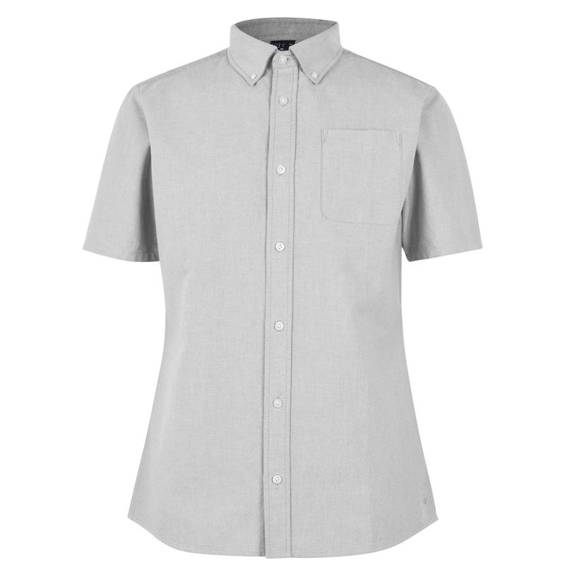 ファイヤートラップ メンズ トップス シャツ オックスフォード Firetrap Short Sleeve Oxford Shirt Mens Grey グレー