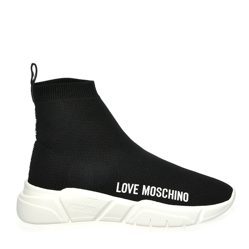 優しいこと モスキーノ レディース シューズ スニーカー ロゴタイプ Love Moschino Logo Sock Trainers Black 000 黒いこと