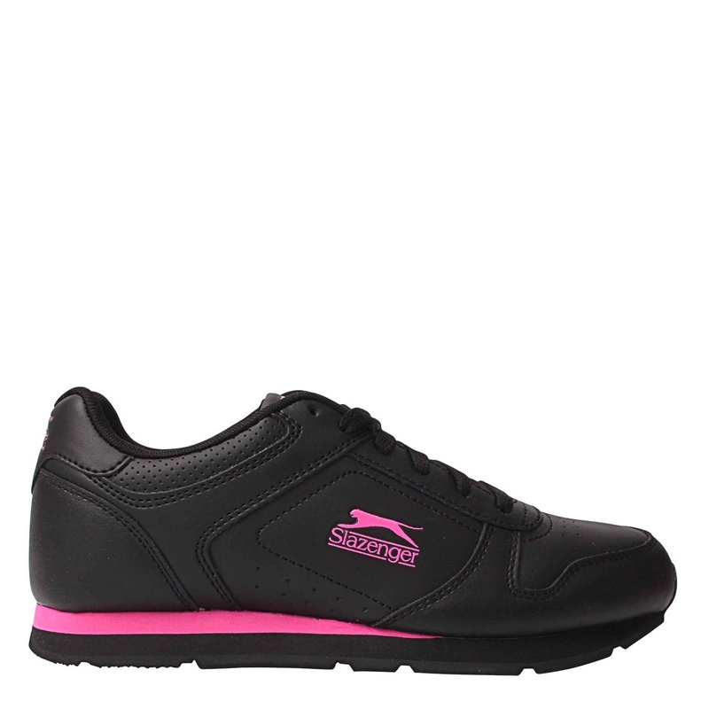 スラセンジャー レディース シューズ スニーカー Slazenger Classic Ladies Trainers Black/Cerise ブラック