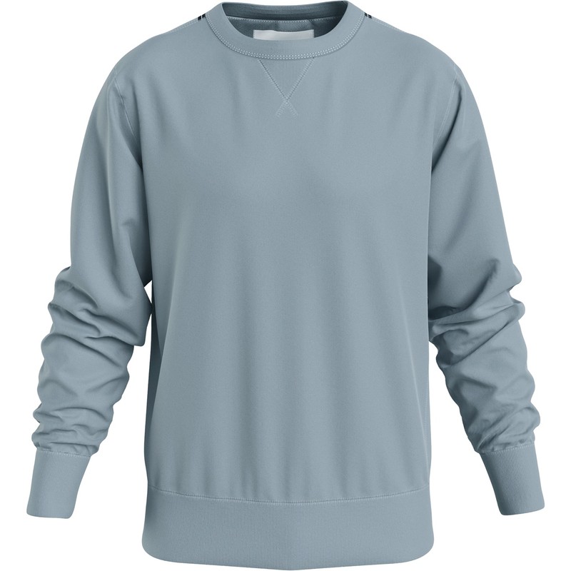 カルバンクライン メンズ アウター パーカー・スウェット スウェット シャツ Calvin Klein Jeans Badge Crew Sweatshirt Overcast PN6｜ReVida 店