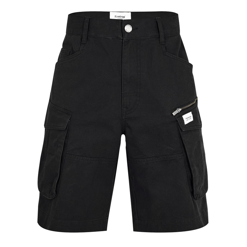 ファイヤートラップ メンズ ボトムス ハーフパンツ・ショーツ ショートパンツ Firetrap BTK Shorts Mens Washed Black ブラック