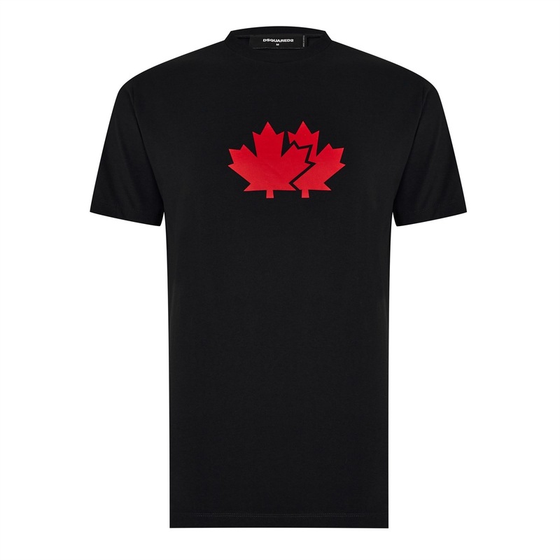 ディースクエアード メンズ トップス Tシャツ DSQUARED2 Maple Leaf T Shirt Black ブラック 28,712円