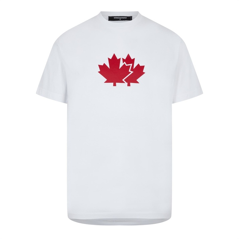 ディースクエアード メンズ トップス Tシャツ DSQUARED2 Maple Leaf T Shirt White ホワイト