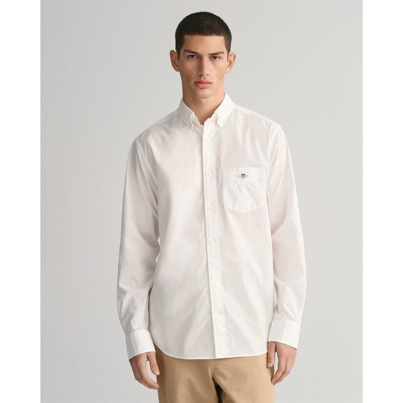 ガント メンズ トップス シャツ Gant REG POPLIN SHIRT WHITE S White 110 ホワイト