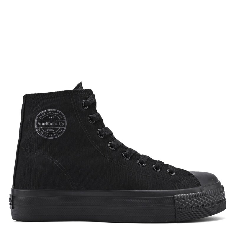 ソウルカル レディース シューズ スニーカー プラットフォーム SoulCal Top Platform Trainers Black/Black ブラック