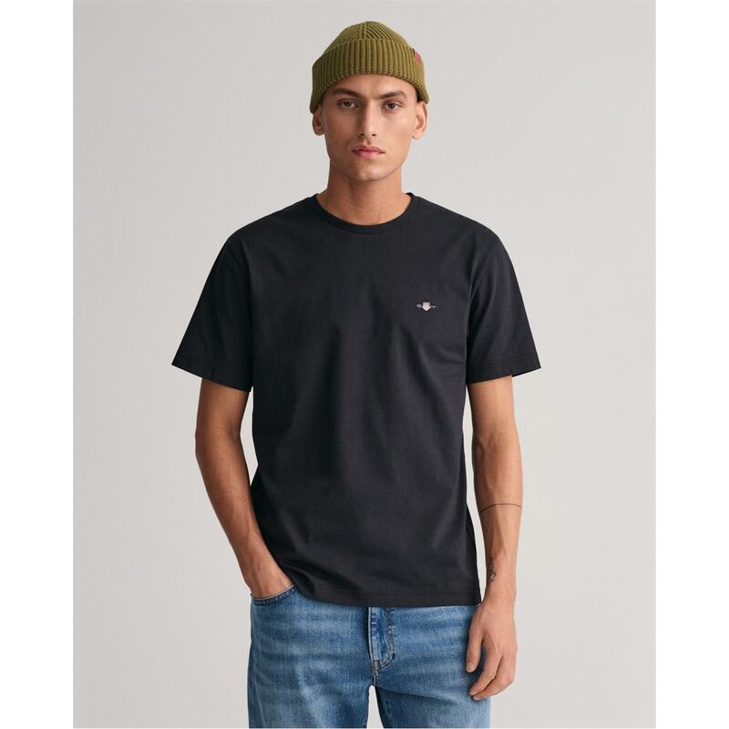 ガント メンズ トップス Tシャツ Gant REG SHIELD SS T-SHIRT PLUMPED RED S Black 005 ブラック