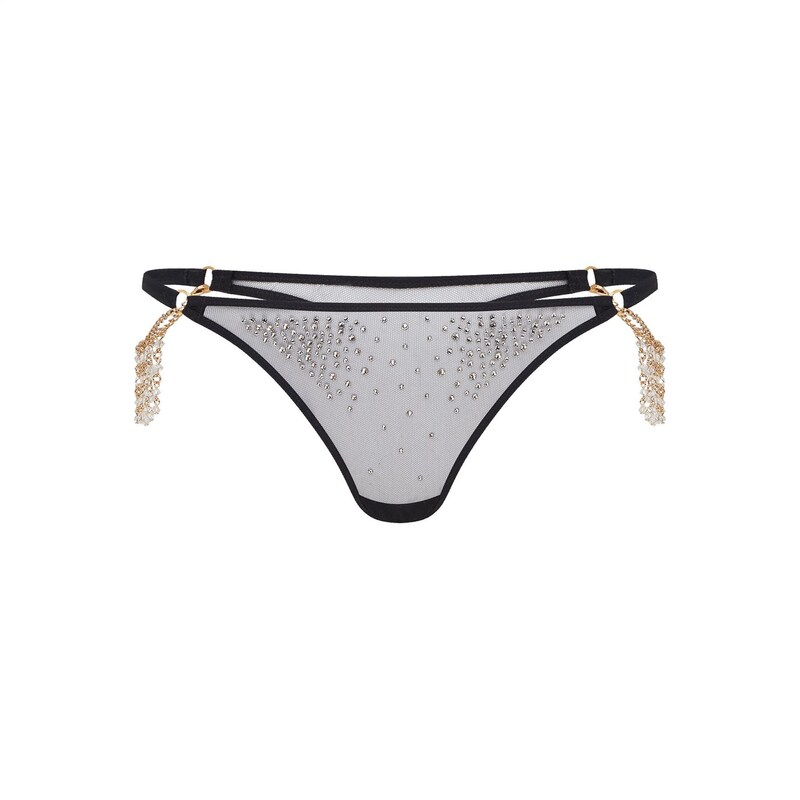 エージェントプロヴォケイター レディース アンダーウェア パンツ Agent Provocateur SOLAR Thong Black/Crystal ブラック｜ReVida 店