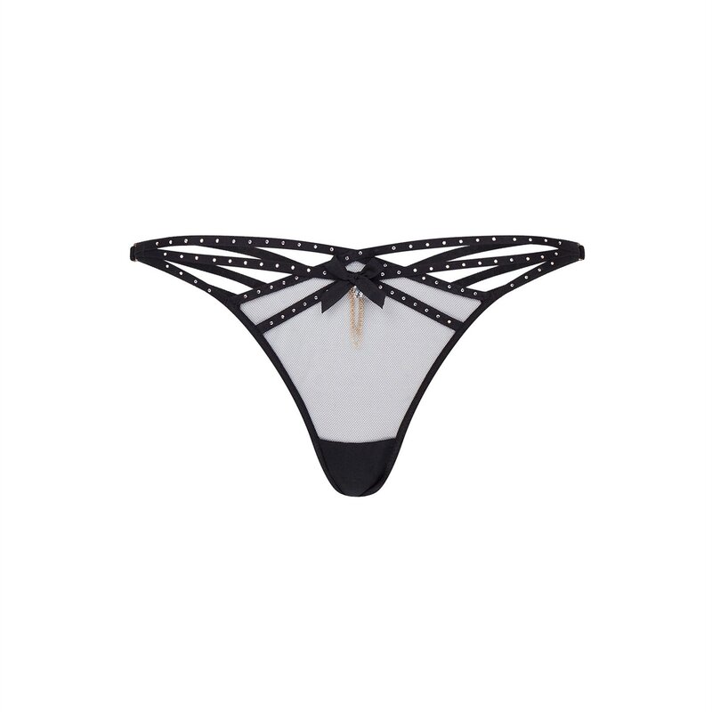 エージェントプロヴォケイター レディース アンダー御召しもの ズボン下 Agent Provocateur RUBI Thong Black/Black 黒いこと