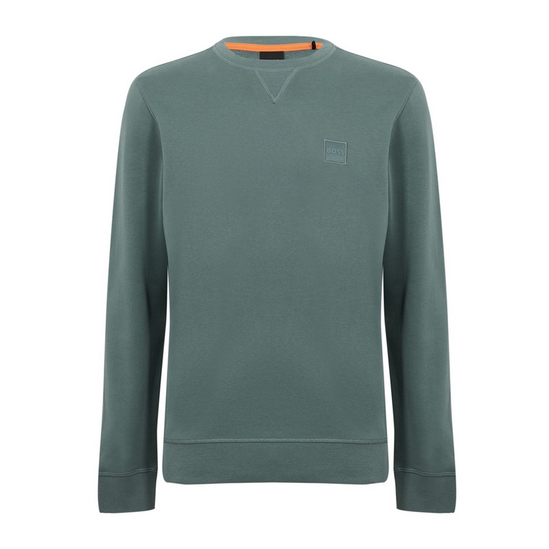 主任者 メンズ アウター パーカー・スウェット 汗水 プルオーバー Boss Westart Crew Sweatshirt Open Green 375 緑であること