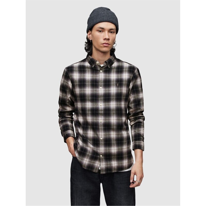 オールセインツ メンズ トップス シャツ AllSaints Selwyn Shirt Mens Black ブラック|ReVida 店