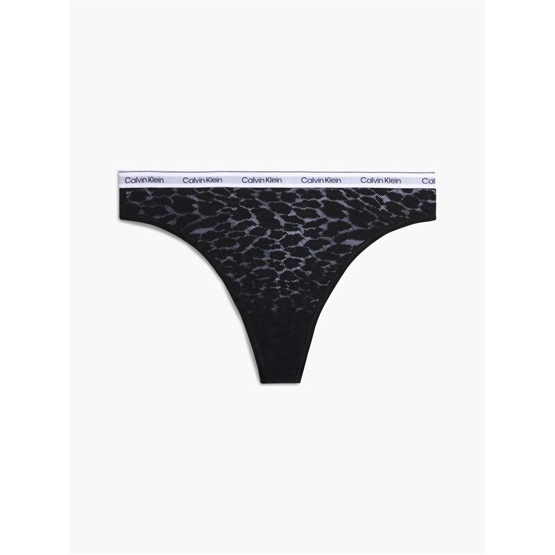 カルバンクライン レディース アンダー御召しもの ズボン下 綿織物 スピード競技 Calvin Klein Calvin Modern Cotton Lace Thong Black 黒いこと