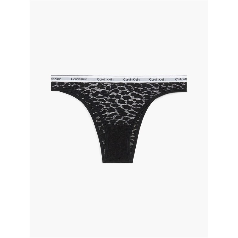 カルバンクライン レディース アンダー御召しもの ズボン下 スピード競技 Calvin Klein Lace Brazilian Thong Black 黒いこと