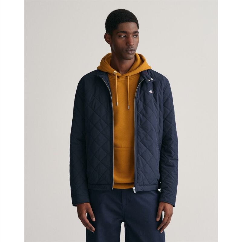 ガント メンズ アウター 上衣・上衣 キルティング Gant QUILTED WINDCHEATER EVENING BLUE S Navy 433 米国海軍