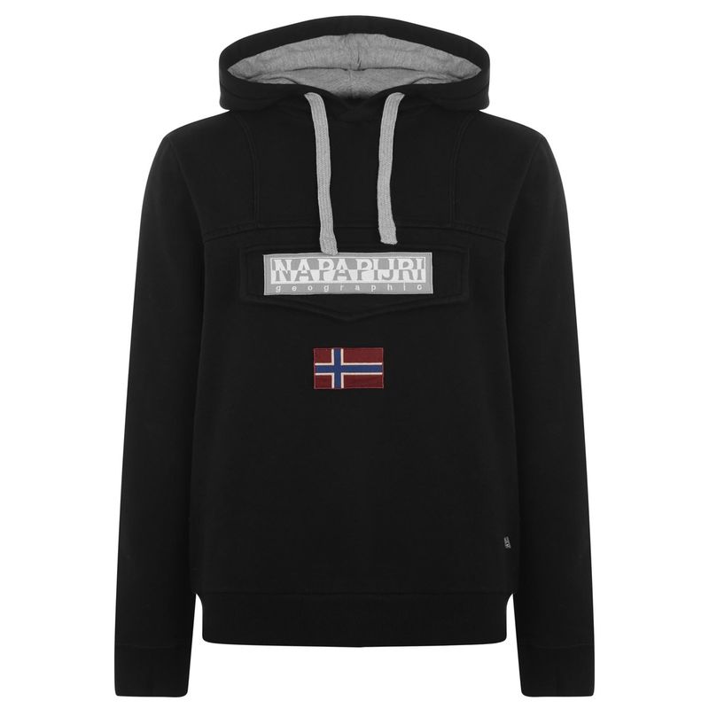 ナパピリ メンズ アウター 編み物・プルオーバー ロゴタイプ パーカー Napapijri Logo Hoodie Black 黒いこと メンズファッション-ニット・セーター