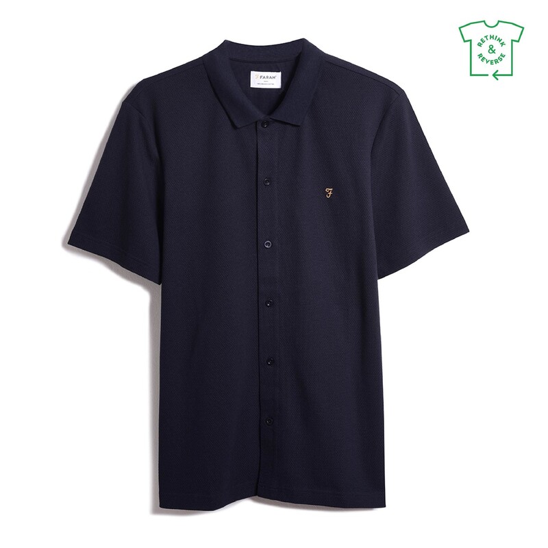 ファーラー メンズ トップス ポロシャツ Farah Lesser Bubble Sn99 True Navy ネイビー