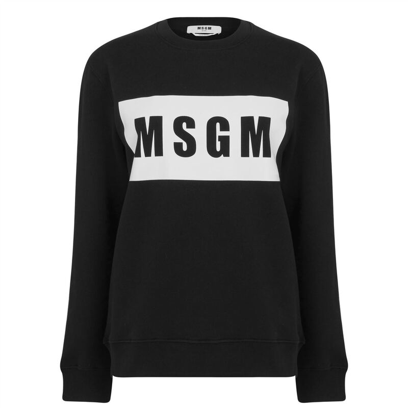 エムエスジイエム レディース アウター パーカー・スウェット スウェット シャツ ロゴ MSGM Logo Sweatshirt Black ブラック｜ReVida 店