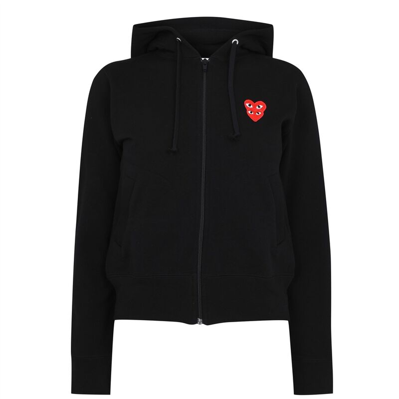 【送料無料】 コム・デ・ギャルソン レディース パーカー・スウェット フーディー アウター Double Heart Hoodie Black/Red