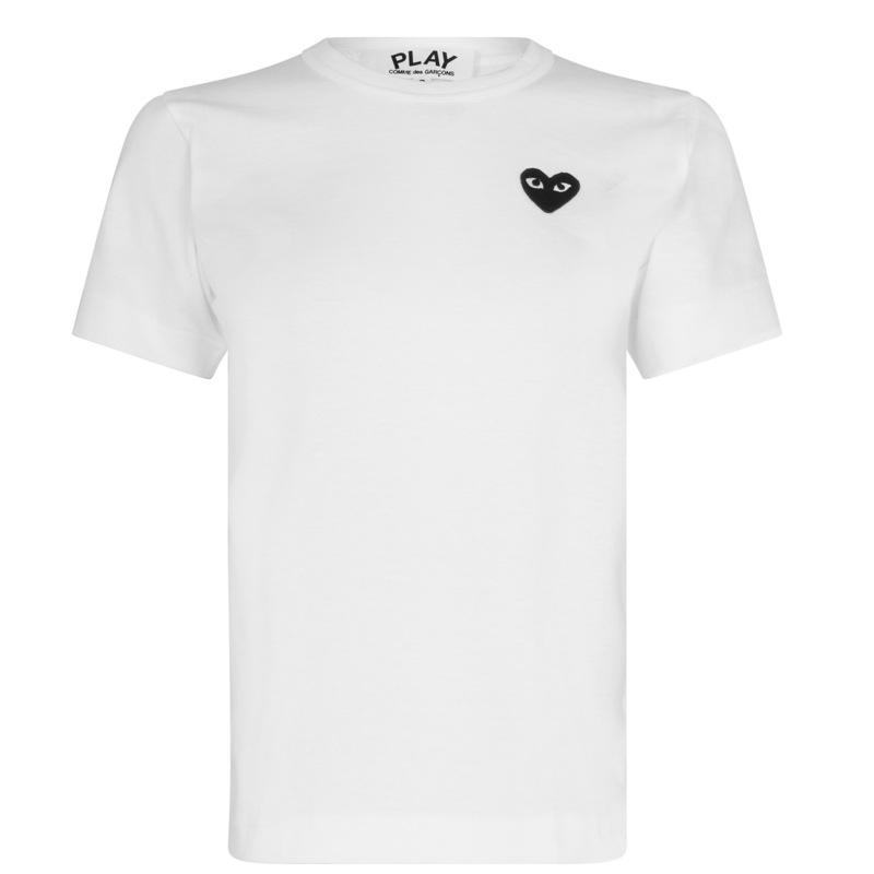 【送料無料】 コム・デ・ギャルソン レディース Tシャツ トップス Small Peeping Heart T-Shirt Wht/Black B