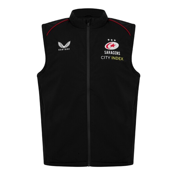 カストル メンズ アウター ベスト ジレ Castore Saracen Training Gilet Mens Black ブラック｜ReVida 店