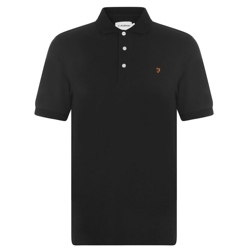 ファーラー メンズ トップス Tシャツ ポロシャツ Farah Blanes Short Sleeve Polo Shirt Black 010 ブラック｜ReVida 店