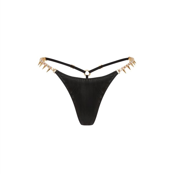 エージェントプロヴォケイター レディース アンダー御召しもの ズボン下 Agent Provocateur HARLEIGH Thong Black/Gold 黒いこと