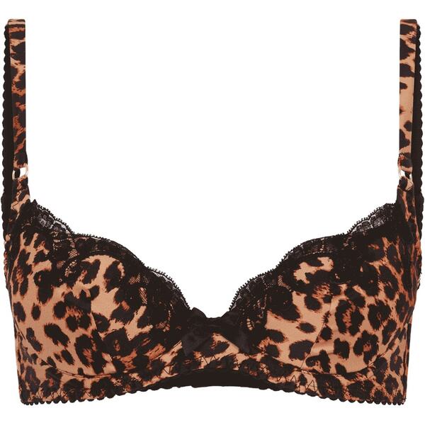 エージェントプロヴォケイター レディース アンダー御召しもの ブラ Agent Provocateur MOLLY Plunge Underwired Bra Leopard/Black 黒いこと