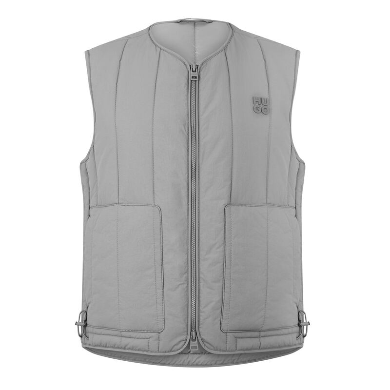 フューゴ メンズ アウター ベスト ジレ Hugo Batino Gilet Sn41 Grey 039 グレー