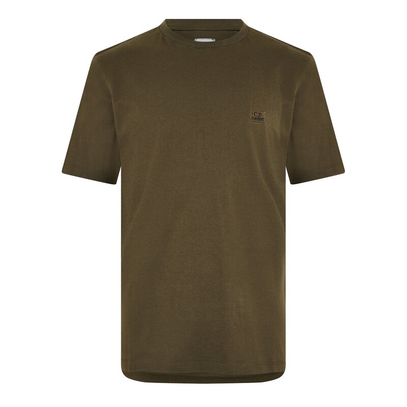 シーピーカンパニー メンズ トップス Tシャツ 刺繍 ロゴ CP COMPANY Embroidered Logo T-Shirt Ivy Green 683 グリーン