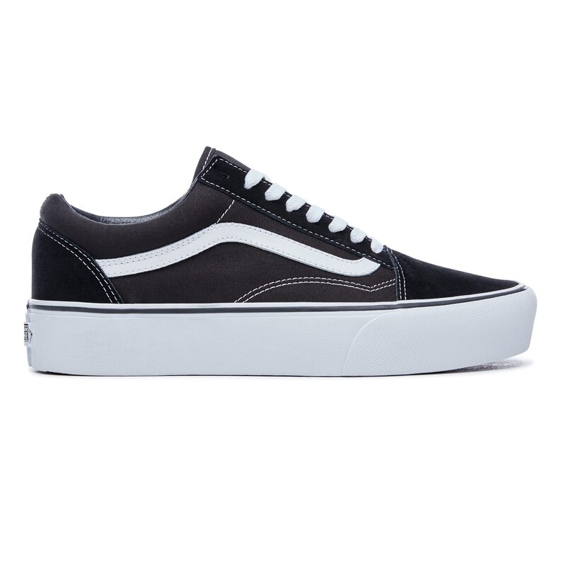 バンズ レディース シューズ スニーカー Vans Old Skool Plf Ld00 Black/White ホワイト