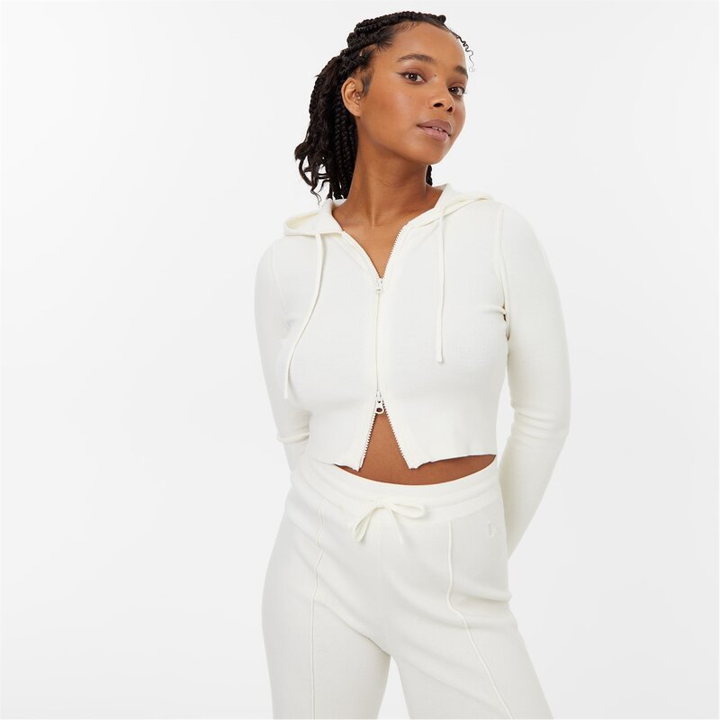 手玉 濾過性病原体 レディース アウター パーカー・スウェット 編み物 Jack Wills Knitted Zip Hoody Ld10 Vintage White 白いこと トップス-レディースファッション-パーカー