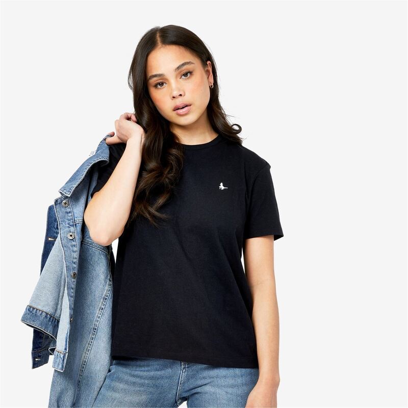 ジャック ウィルス レディース アンダーウェア ナイトウェア Tシャツ Jack Wills Endmoor Boyfriend T-Shirt Black ブラック｜ReVida 店