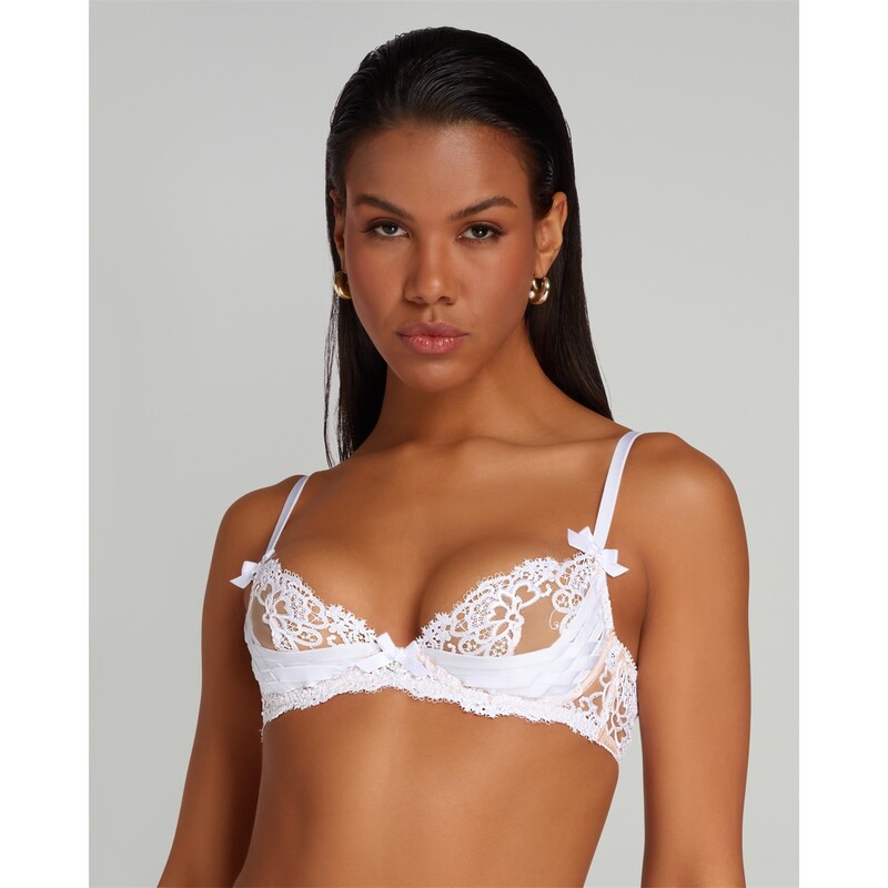 エージェントプロヴォケイター レディース アンダー御召しもの ブラ Agent Provocateur DIONI Plunge Underwired Bra White 白いこと