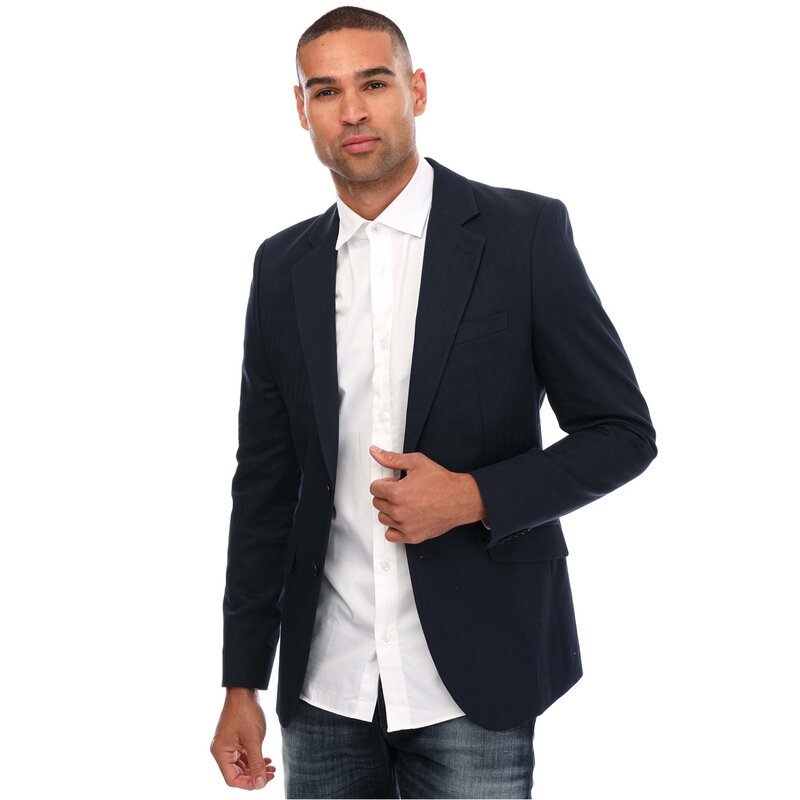 テッドベーカー メンズ アウター 上衣・上衣 か細い填まる 綿織物 リネン 上衣 Ted Baker Shakerj Slim Fit Cotton Linen Jacket Navy 米国海軍