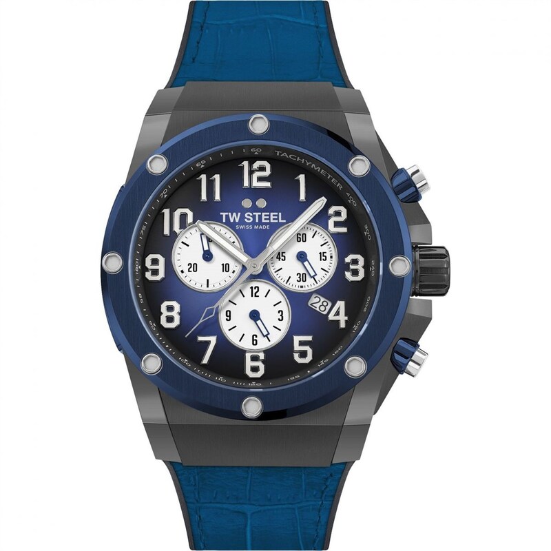 ティーダブルスティール メンズ 付属品 ウオッチ TW Steel Ace Watch ACE134 Black and Blue 黒いこと