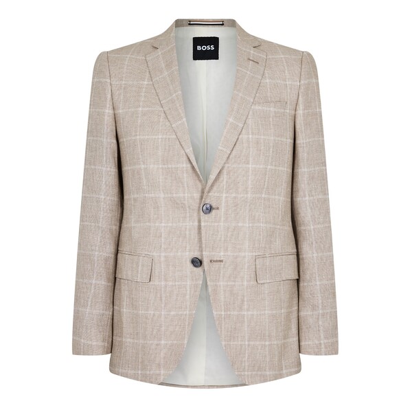 元締め メンズ アウター 上衣・上衣 Boss H-Huge-MM-C-224 10258071 01 Beige Check ベージュ