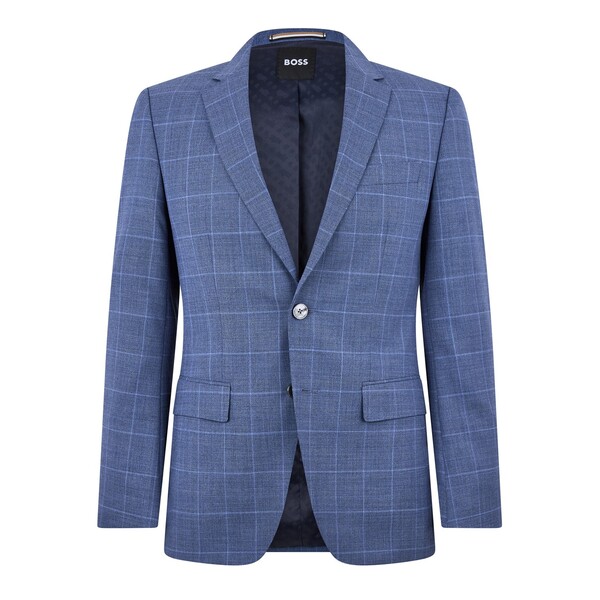 元締め メンズ アウター 上衣・上衣 Boss H-Huge-MM-C-224 10258058 01 Blue Check 青み