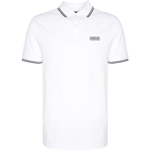 バブアー メンズ トップス ポロシャツ Barbour International Evan Tipped Polo White WH51 ホワイト｜ReVida 店