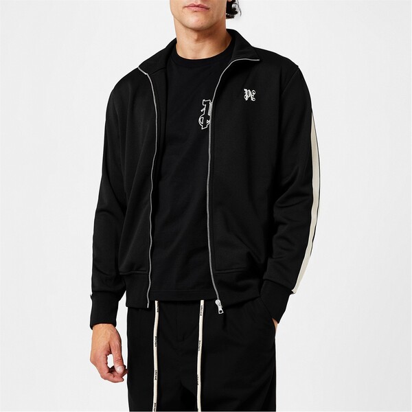 パーム・エンジェルス メンズ アウター ジャケット・ブルゾン ジャケット PALM ANGELS Monogram Track Jacket Blk Wht 1003