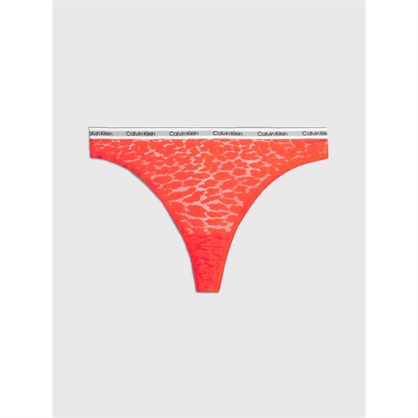 カルバンクライン レディース アンダー御召しもの ズボン下 綿織物 スピード競技 Calvin Klein Modern Cotton Lace Thong Cherry Tomato
