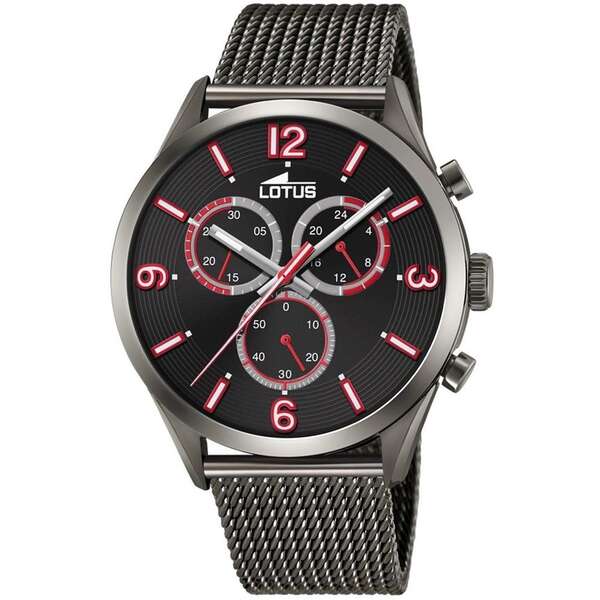 ロータス メンズ アクセサリー 腕時計 Lotus Steel Sports Analogue Quartz Watch Blck