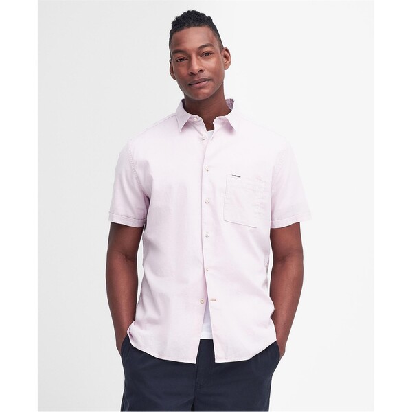 バブアー メンズ トップス シャツ Barbour Terra Dye Regular Short Sleeve Shirt Thistle PU11