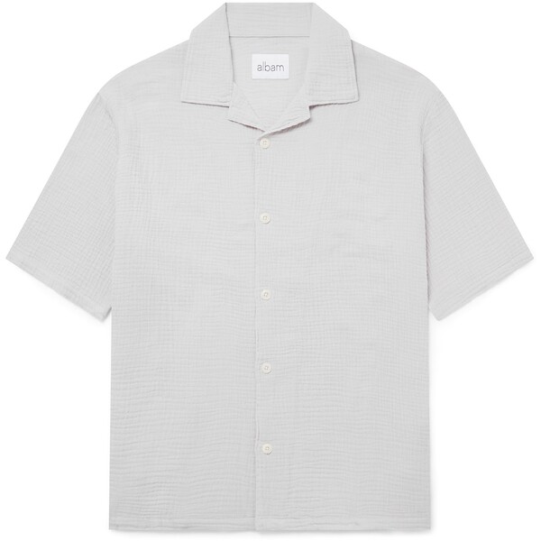 アルバム メンズ トップス シャツ Albam Crnkl Hol Shir Sn42 Light Grey 019 グレー